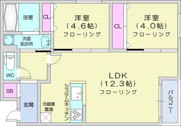 南郷７丁目駅 徒歩2分 3階の物件間取画像